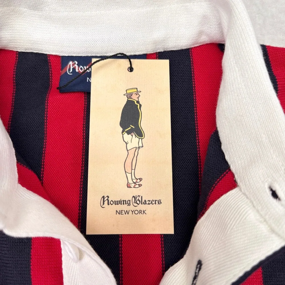 Rowing Blazers Rugby Shirt Mens Size XS Red Blue Striped Academia Varsity NEW - Picture 6 of 11